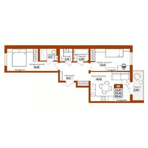 2-к квартира, вторичка, 59м2, 4/12 этаж