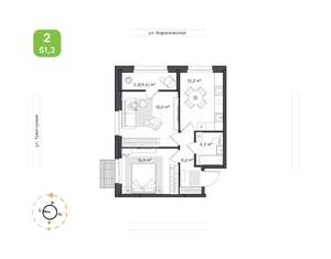 2-к квартира, вторичка, 51м2, 1/20 этаж