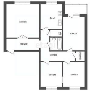 4-к квартира, вторичка, 79м2, 8/9 этаж