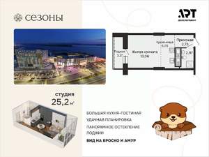 1-к квартира, вторичка, 25м2, 13/15 этаж
