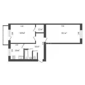 2-к квартира, вторичка, 47м2, 3/5 этаж