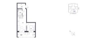 1-к квартира, вторичка, 43м2, 17/19 этаж