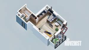 1-к квартира, вторичка, 44м2, 2/23 этаж