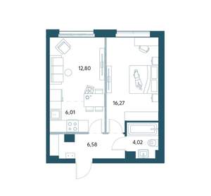 2-к квартира, вторичка, 46м2, 9/15 этаж