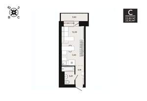 1-к квартира, вторичка, 24м2, 6/8 этаж