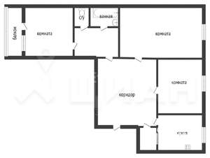 3-к квартира, вторичка, 67м2, 7/9 этаж