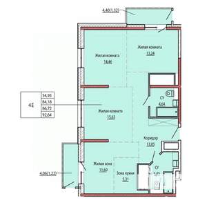 4-к квартира, строящийся дом, 87м2, 20/25 этаж