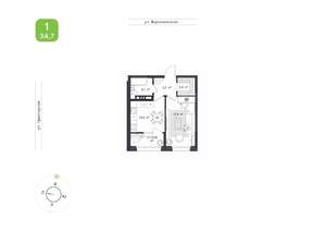 1-к квартира, вторичка, 35м2, 13/20 этаж