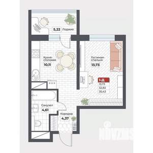 1-к квартира, вторичка, 35м2, 19/19 этаж