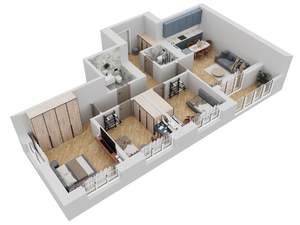3-к квартира, вторичка, 84м2, 22/23 этаж