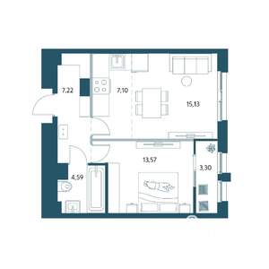 2-к квартира, вторичка, 49м2, 14/17 этаж