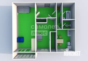 2-к квартира, вторичка, 51м2, 7/9 этаж