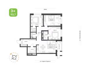3-к квартира, вторичка, 94м2, 11/24 этаж