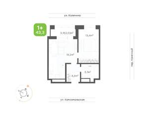 1-к квартира, вторичка, 43м2, 6/24 этаж