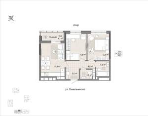 2-к квартира, вторичка, 58м2, 3/7 этаж