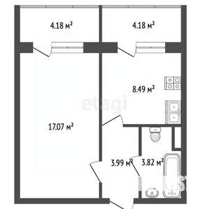1-к квартира, вторичка, 34м2, 10/10 этаж