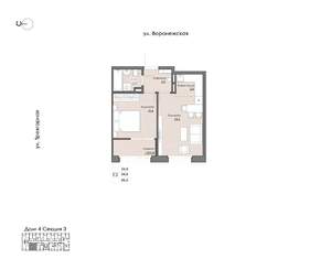1-к квартира, вторичка, 37м2, 7/9 этаж