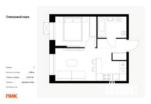 1-к квартира, вторичка, 33м2, 10/10 этаж