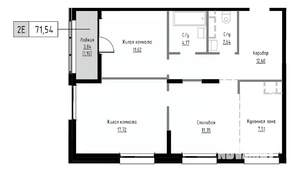 2-к квартира, вторичка, 72м2, 4/9 этаж
