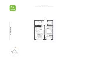 1-к квартира, вторичка, 35м2, 14/20 этаж