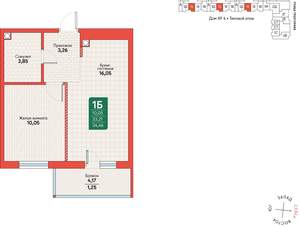 1-к квартира, вторичка, 34м2, 9/12 этаж