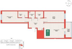 2-к квартира, вторичка, 59м2, 7/12 этаж