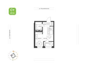 1-к квартира, вторичка, 28м2, 18/20 этаж