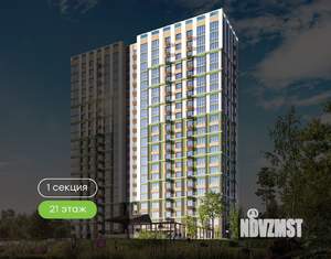 1-к квартира, вторичка, 44м2, 21/21 этаж