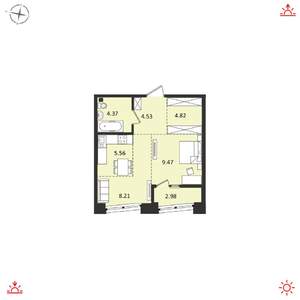 2-к квартира, вторичка, 38м2, 16/16 этаж