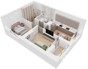 2-к квартира, вторичка, 50м2, 1/9 этаж