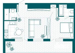 2-к квартира, вторичка, 61м2, 21/23 этаж