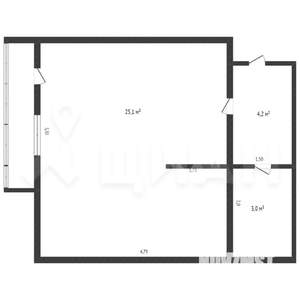1-к квартира, вторичка, 32м2, 7/9 этаж