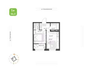 1-к квартира, вторичка, 36м2, 2/20 этаж