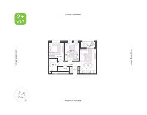 2-к квартира, вторичка, 62м2, 10/12 этаж