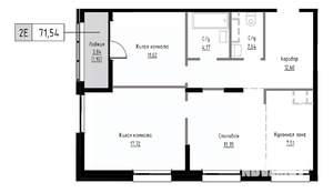 2-к квартира, вторичка, 72м2, 6/9 этаж