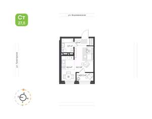 1-к квартира, вторичка, 28м2, 12/20 этаж