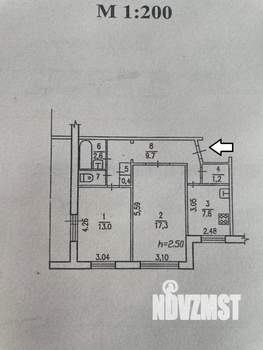 2-к квартира, вторичка, 55м2, 3/9 этаж