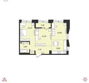 3-к квартира, вторичка, 58м2, 16/18 этаж