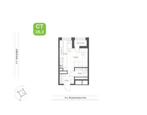 1-к квартира, вторичка, 28м2, 7/20 этаж