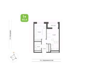 1-к квартира, вторичка, 40м2, 4/20 этаж