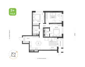 3-к квартира, вторичка, 94м2, 15/24 этаж