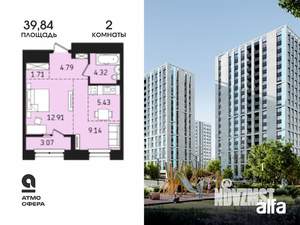 2-к квартира, вторичка, 40м2, 19/19 этаж