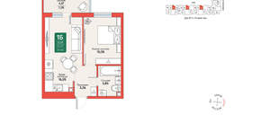 1-к квартира, вторичка, 34м2, 2/12 этаж