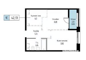 1-к квартира, вторичка, 42м2, 5/17 этаж