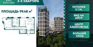 2-к квартира, вторичка, 99м2, 3/22 этаж