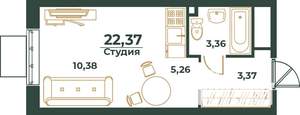 Студия квартира, вторичка, 22м2, 11/24 этаж