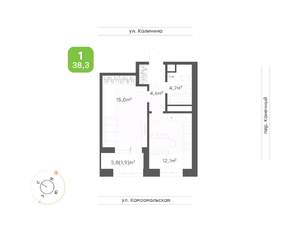 1-к квартира, вторичка, 38м2, 3/24 этаж