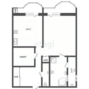 1-к квартира, вторичка, 47м2, 8/12 этаж