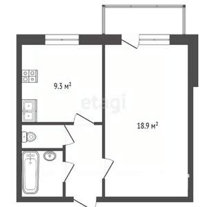 1-к квартира, вторичка, 35м2, 1/12 этаж