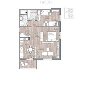 3-к квартира, строящийся дом, 74м2, 3/4 этаж